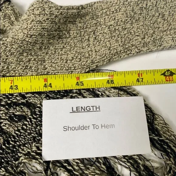 Maurices Boho Southwestern Knit Pancho Shawl W/ Fringe Sweater Women's Size L/XL - Picture 12 of 13